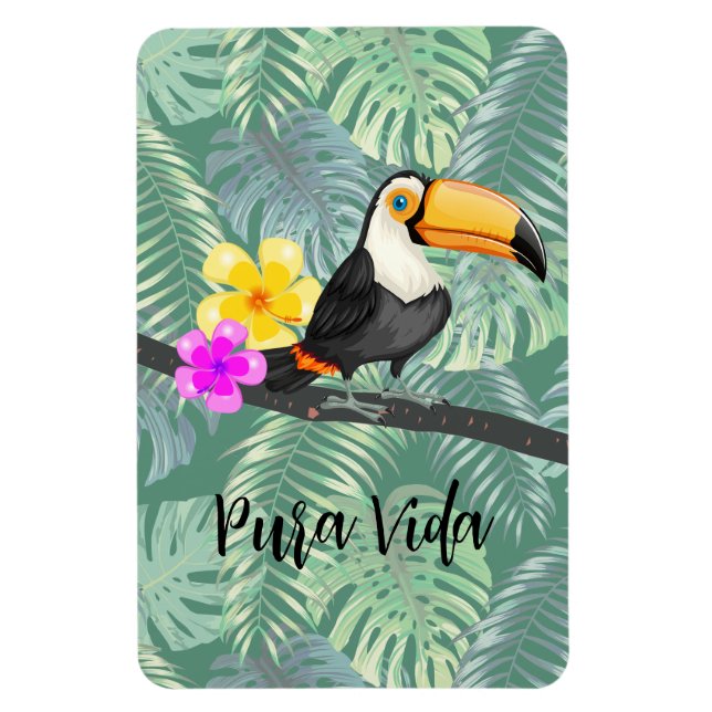 Imán Diseño de Pura Vida Tropical Toucan (Vertical)