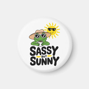 Imán Diseño de rana fresca pero soleada - Verano divert