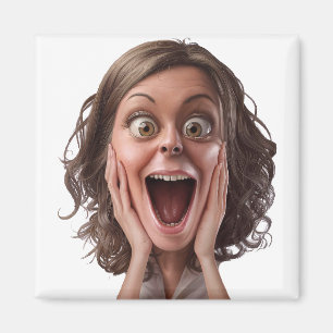 Imán Diseño de reacción de cara sorprendida