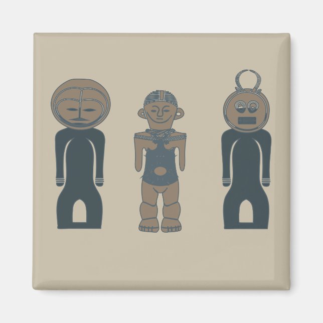 Imán diseño de retrato abstracto africano arte afro (Frente)