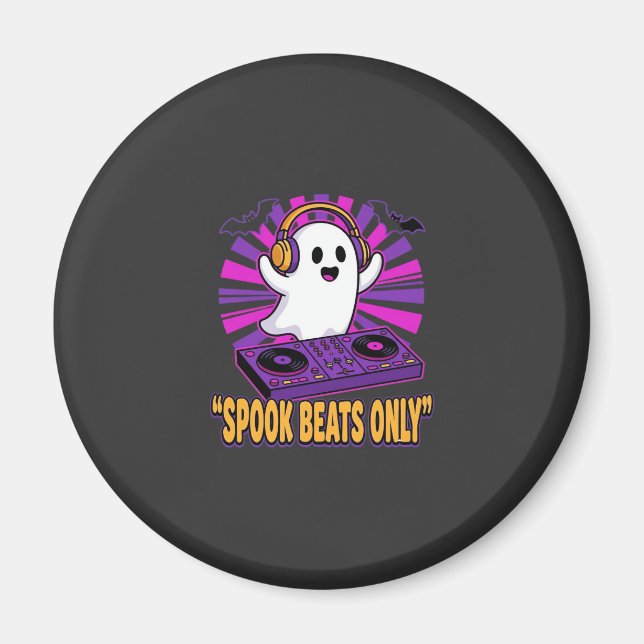 Imán Diseño de ritmos de Halloween de DJ de fantasma es (Frente)