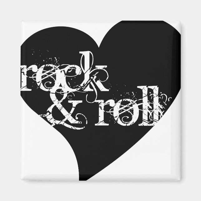 Imán Diseño de rock y Rollo de amor (Frente)