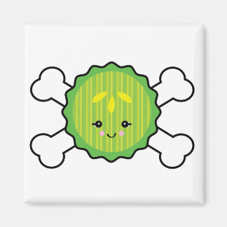 Imán diseño de rodajas de pepinillo de kawaii y cruces