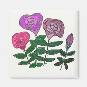 Imán Diseño de Rosa Colorido