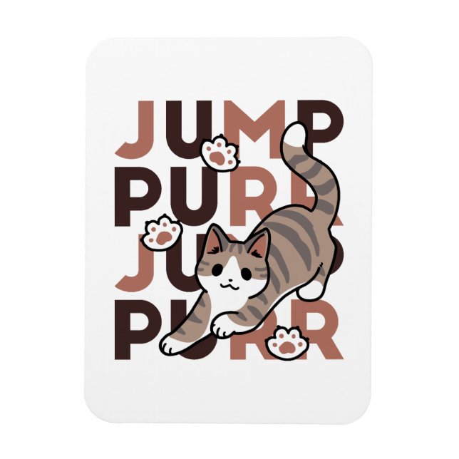Imán Diseño de salto de gato lúdico - Grabación de Pun  (Vertical)