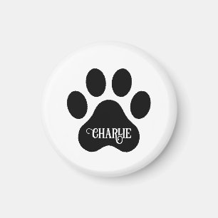 Imán Diseño de silueta de nombre de pata de perro