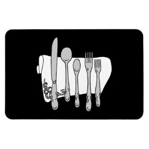Imán Diseño de Siverware en blanco y negro
