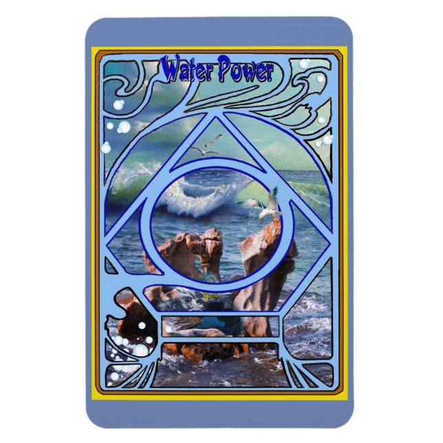 Imán Diseño de tarjeta elemental de agua (Vertical)