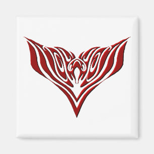 Imán Diseño de tatuaje tribal de aves de ala roja