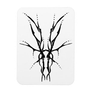 Imán Diseño de tatuaje tribal de cráneo de ciervo - bla