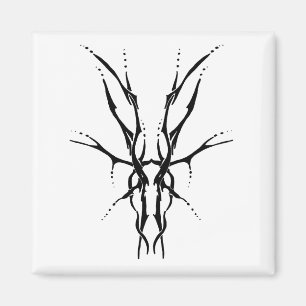 Imán Diseño de tatuaje tribal de cráneo de ciervo - bla