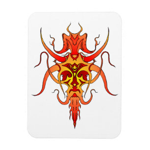 Imán Diseño de tatuaje tribal de demonio