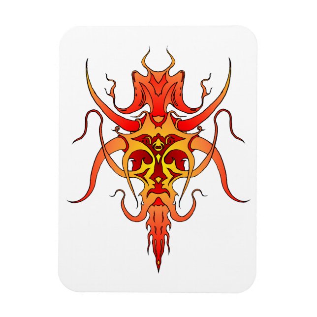 Imán Diseño de tatuaje tribal de demonio (Vertical)