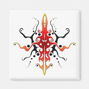 Imán Diseño de tatuaje tribal de máscara abstracta - ro