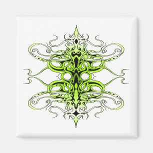 Imán Diseño de tatuaje tribal Personalizado verde