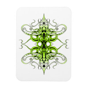 Imán Diseño de tatuaje tribal Personalizado verde