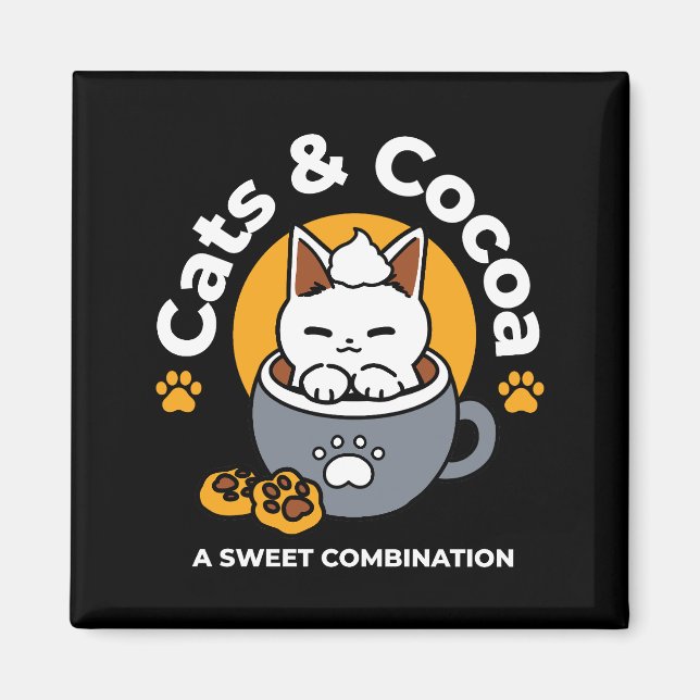 Imán Diseño de tazas navideñas con acogedoras galletita (Frente)