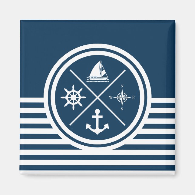 Imán Diseño de temática náutica (Frente)