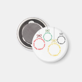 Imán Diseño de Texto de Adornos de Navidad