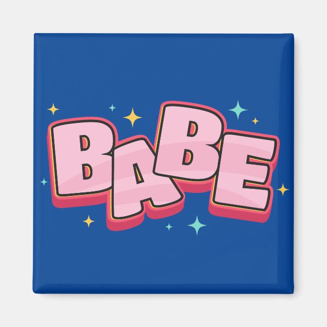 Imán Diseño de texto de Babe (Frente)