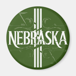 Imán Diseño de texto de estilo vintage Nebraska
