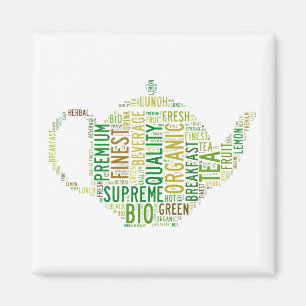 Imán Diseño de texto de Teapot - Fondo de Personalizabl