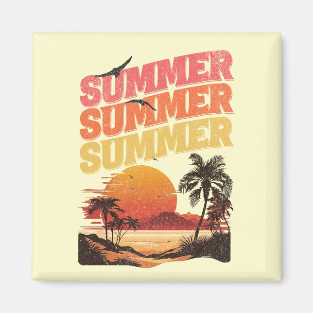 Imán Diseño de texto de verano (Frente)