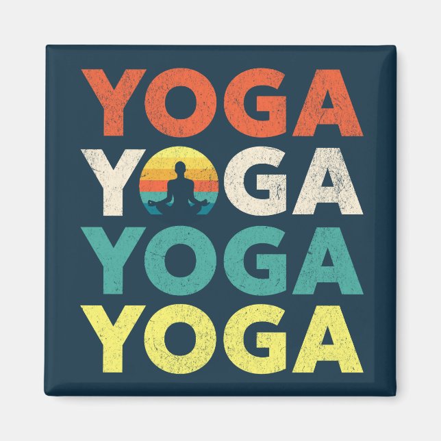 Imán Diseño de texto de yoga (Frente)