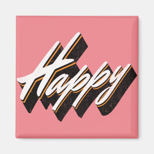 Imán Diseño de texto feliz
