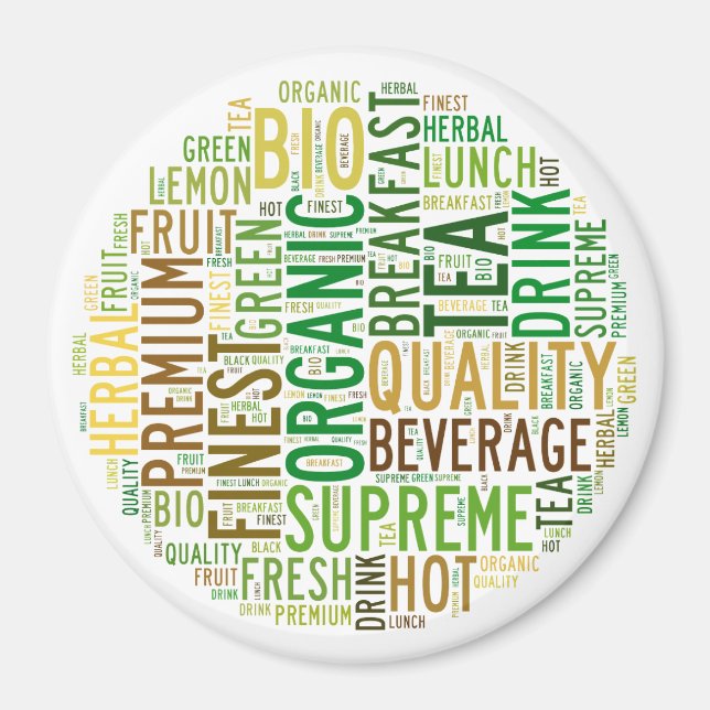 Imán Diseño de texto para el desayuno té (Frente)
