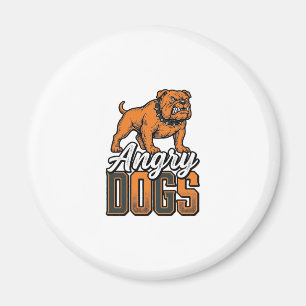 Imán Diseño de tipografía de bulldog vintage Angry Dogs