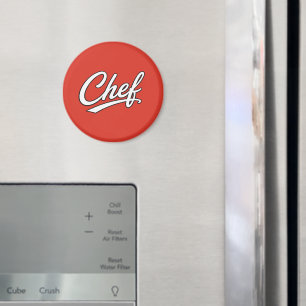 Imán Diseño de tipografía de guión de chef minimalista