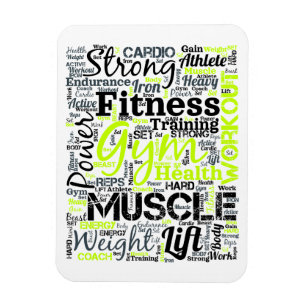 Imán Diseño de tipografía de motivación de fitness