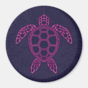 Imán Diseño de tortuga marina de neón verde