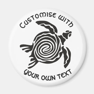 Imán Diseño de tortuga tribal personalizado