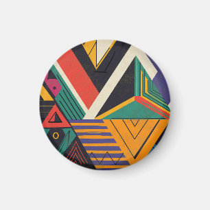 Imán Diseño de triángulos en colores vibrantes con patr