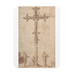 Imán Diseño de un Crucifijo con la Virgen María