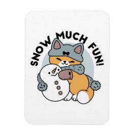 Imán Diseño de vacaciones de invierno para gato con nie