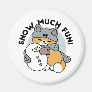 Imán Diseño de vacaciones de invierno para gato con nie