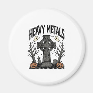 Imán Diseño de vector cementerio de Halloween de metale