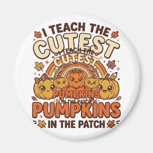 Imán Diseño de vector de aula de otoño de calabaza de p