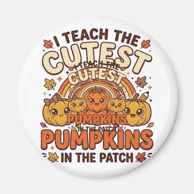 Imán Diseño de vector de aula de otoño de calabaza de p (Frente)