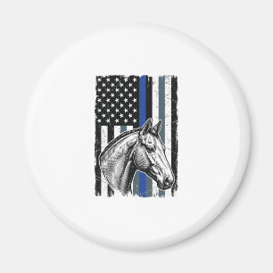 Imán Diseño de vector de bandera de caballo de línea az