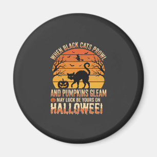 Imán Diseño de vector de calabaza de gato negro de Hall