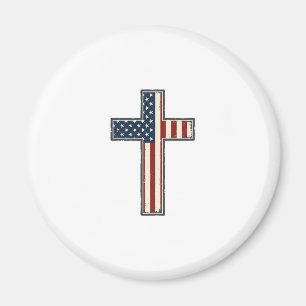 Imán Diseño de vector de cruz patriótica angustiado_1