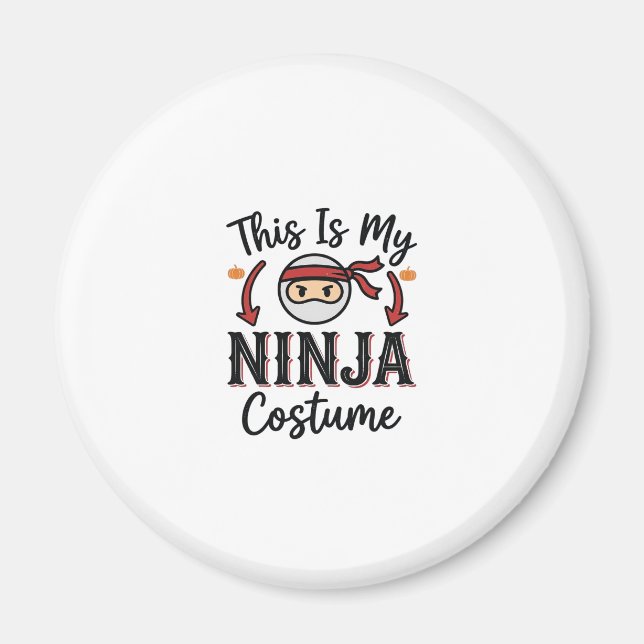 Imán Diseño de vector de disfraz de ninja divertido de  (Frente)