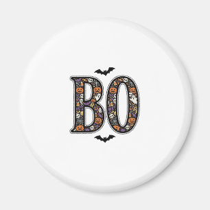 Imán Diseño de vector de doodle Boo de Halloween vintag