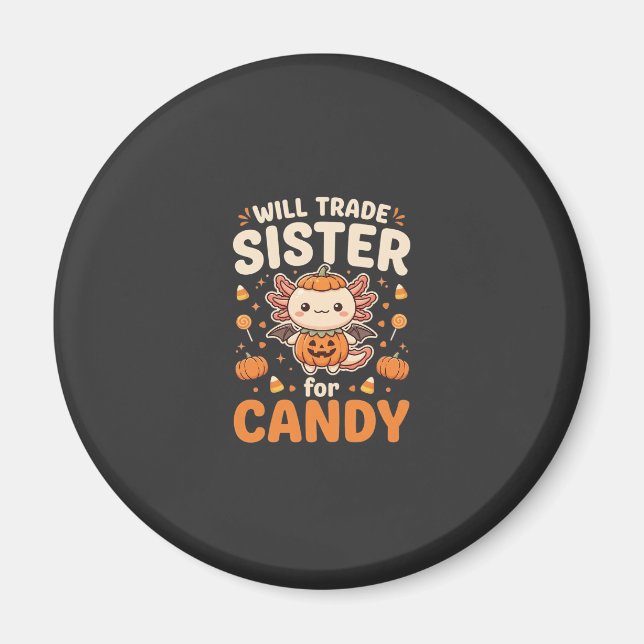 Imán Diseño de vector de intercambio de dulces de Axolo (Frente)