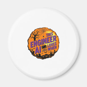 Imán Diseño de vector vintage de ingeniero de Halloween
