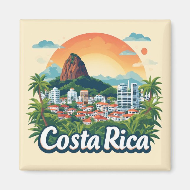 Imán Diseño de viaje a Costa Rica 🗺️ (Frente)